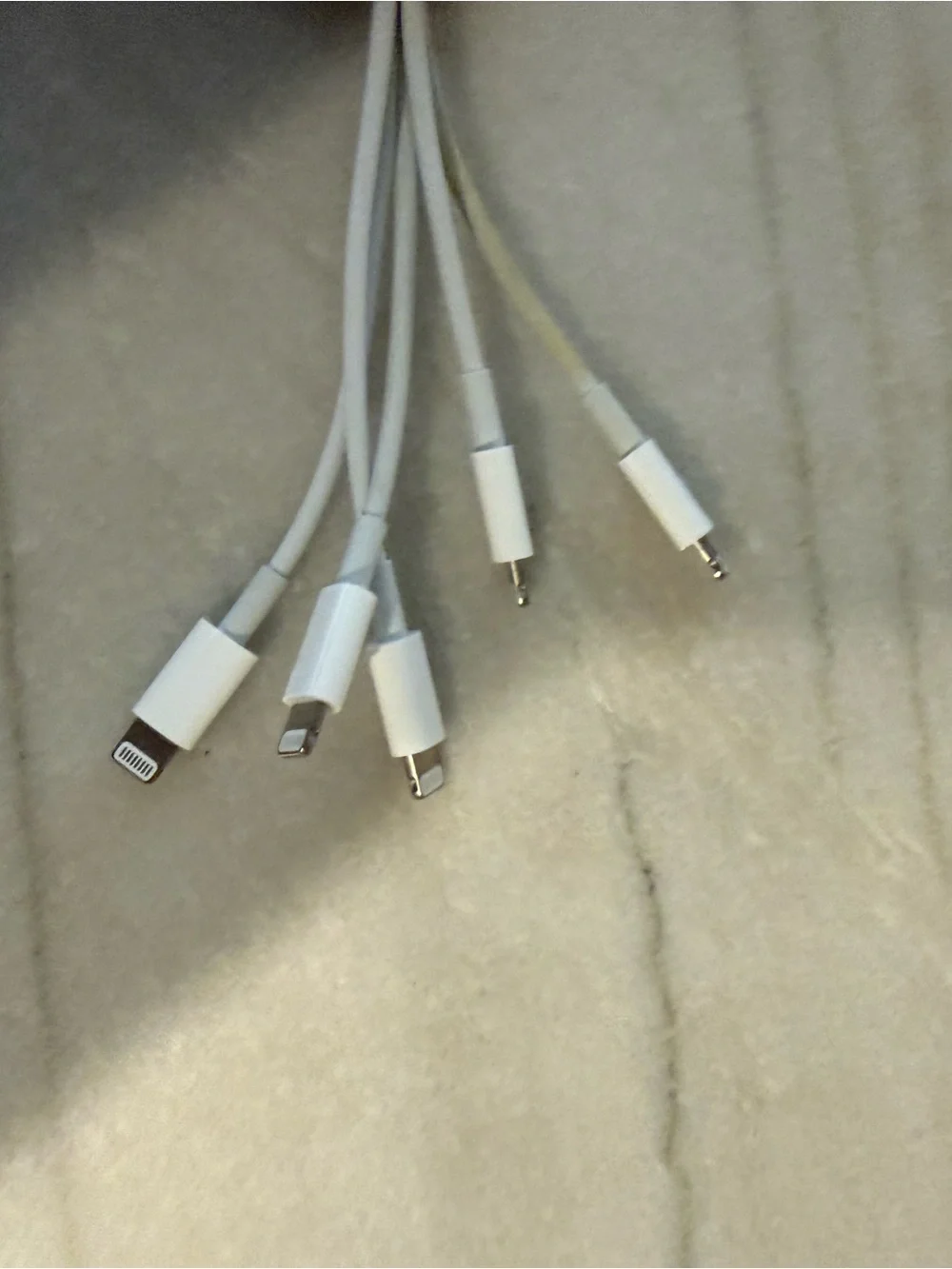 Set of 5 White Lightning to USB Charging Cables - From Apple